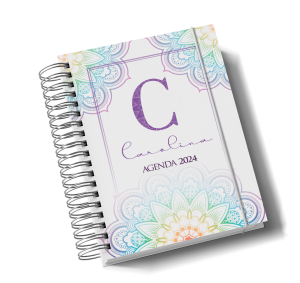 Agenda 2024 Alfabeto Floral mod 5 Capa Dura - Miolo sulfite 75g 15x21 4x0  Capa dura, Laminação fosca, brilho ou holografica frente, Wire-o branco 