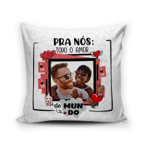 Almofada Personalizada Dia dos Namorados com foto - Mod LD02 Tecido Oxford 100% Poliéster 30x30  Sublimação  