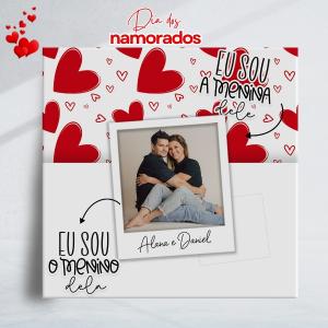 Azulejo Dia dos Namorados com Foto - mod. 13ad Azulejo Branco 15x15cm e 20x20cm Colorido Sublimação  
