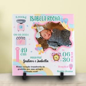 Azulejo Personalizado Recém-Nascido Azulejo Branco 15x15cm e 20x20cm Colorido Sublimação  