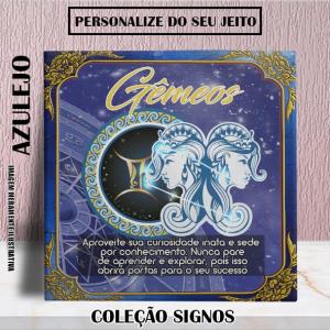 Azulejo Personalizado Signo Gêmeos Azulejo Branco 15x15 e 20x20 Colorido Sublimação  