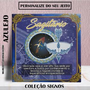 Azulejo Personalizado Signo Sagitário Azulejo Branco 15x15 e 20x20 Colorido Sublimação  