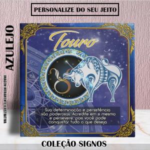 Azulejo Personalizado Signo Touro Azulejo Branco 15x15 e 20x20 Colorido Sublimação  