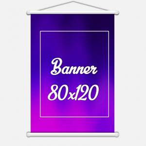 Banner 1,20x80cm Lona Front-Light 440g 1,20x80cm 4x0 Brilho Madeira e cordinha 