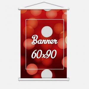 Banner 60x90cm - IMPRESSÃO Lona FRONT LIGHT 440g 60x90cm 4x0 Brilho Madeira e cordinha 