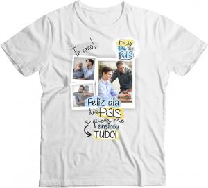 Camiseta Personalizada Dia dos  Pais com Foto mod 03AD Tecido 100% Poliéster Estampa Colorida A4 e A3  Sublimação  