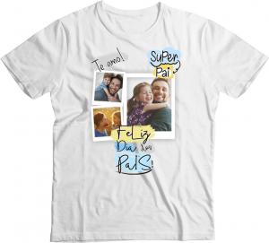 Camiseta Personalizada Dia dos  Pais com Foto mod 05AD Tecido 100% Poliéster Estampa Colorida A4 e A3  Sublimação  