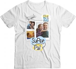 Camiseta Personalizada Dia dos  Pais com Foto mod 06AD Tecido 100% Poliéster Estampa Colorida A4 e A3  Sublimação  