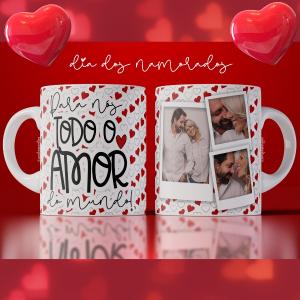 Caneca Dia dos Namorados com Foto - mod. 07ad Caneca Porcelana 96x200mm Colorido Sublimação  