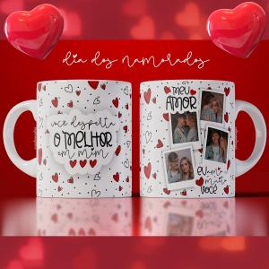 Caneca Dia dos Namorados com Foto - mod. 06ad Caneca Porcelana 96x200mm Colorido Sublimação  