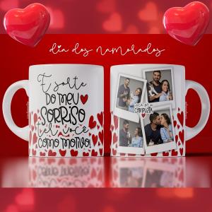 Caneca Dia dos Namorados com Foto - mod. 09ad Caneca Porcelana 96x200mm Colorido Sublimação  