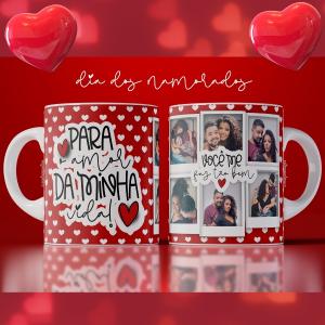 Caneca Dia dos Namorados com Foto - mod. 10ad Caneca Porcelana 96x200mm Colorido Sublimação  