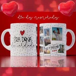 Caneca Dia dos Namorados com Foto - mod. 14ad Caneca Porcelana 96x200mm Colorido Sublimação  