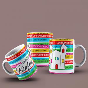 Caneca Lavagem do Bonfim - mod. AM02 Caneca Porcelana / Polímero 95,5x200 Branca Sublimação  