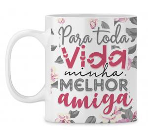 Caneca  Personalizada Amizade e foto - mod. 02AT Caneca Porcelana 95,5x200 Branca Sublimação  