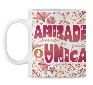 Caneca  Personalizada Amizade e foto - mod. 03AT Caneca Porcelana 95,5x20 Branca Sublimação  