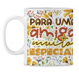 Caneca  Personalizada Amizade e foto - mod. 04AT Caneca Porcelana 95,5x200 Branca Sublimação  