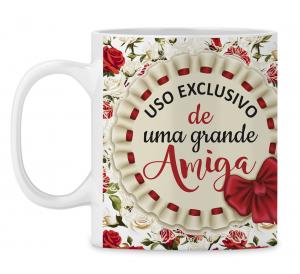 Caneca  Personalizada Amizade e foto - mod. 07AT Caneca Porcelana 95,5x200 Branca Sublimação  