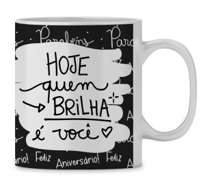 Caneca  Personalizada Aniversário - mod. PD01 Caneca Porcelana 95,5x200 Branca Sublimação  