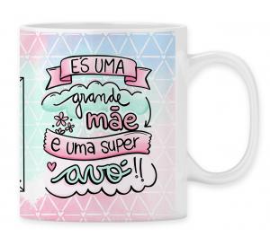 Caneca  Personalizada Dia das Mães com foto - mod. PD02 Caneca Porcelana 95,5x200 Branca Sublimação  