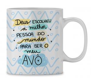 Caneca  Personalizada Dia dos Avós - mod. PD03 Caneca Porcelana 95,5x200 Branca Sublimação  