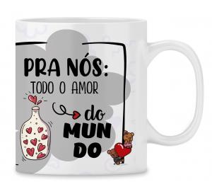 Caneca  Personalizada Dia dos Namorados com foto - mod LD02 Caneca Porcelana 96x205 Branca Sublimação  