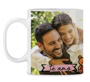 Caneca  Personalizada Dia dos Namorados com foto - mod LD05 Caneca Porcelana 96x205 Branca Sublimação  