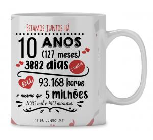 Caneca  Personalizada Dia dos Namorados com foto - mod LD06 Caneca Porcelana 96x205 Branca Sublimação  