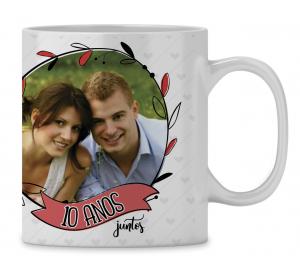 Caneca  Personalizada Dia dos Namorados com foto - mod LD07 Caneca Porcelana 96x205 Branca Sublimação  