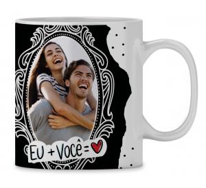 Caneca  Personalizada Dia dos Namorados com foto - mod PD13 Caneca Porcelana 96x200 Branca Sublimação  