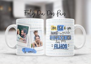 Caneca Personalizada Dia dos Pais Foto - mod. AD02 Caneca Porcelana 95,5x200 Branca Sublimação  