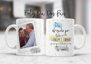 Caneca Personalizada Dia dos Pais Foto - mod. AD04 Caneca Porcelana 95,5x200 Branca Sublimação  