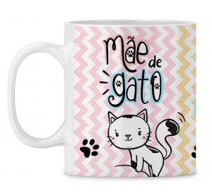 Caneca  Personalizada Mãe de Gato com foto - mod. PD03 Caneca Porcelana 95,5x200 Branca Sublimação  