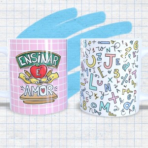 Caneca Personalizada para o Dia do Professor- mod 03 Caneca Porcelana 95,5x200 4x0 Sublimação  
