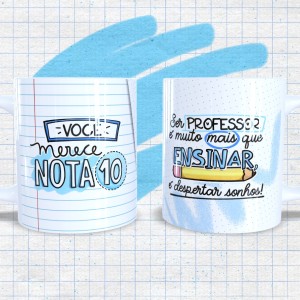 Caneca Personalizada para o Dia do Professor- mod 05 Caneca Porcelana 95,5x200 4x0 Sublimação  