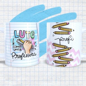 Caneca Personalizada para o Dia do Professor- mod 06 Caneca Porcelana 95,5x200 4x0 Sublimação  