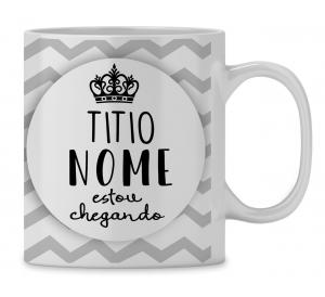 Caneca Personalizada Titio Estou Chegando - mod. BB02 Caneca Porcelana 95,5x200 Branca Sublimação  