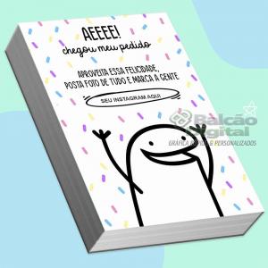 Cartão de Agradecimento Flork AEEÉ Chegou Seu Pedido Papel Offset 180g 10x7cm 4x0 Sem brilho Corte reto 