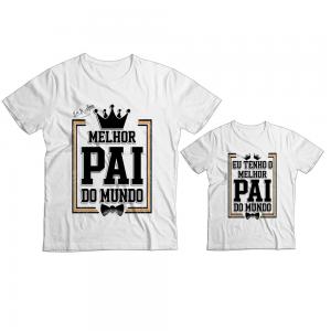 Kit Camiseta Pai e Filho Melhor Pai do Mundo - mod 04dv