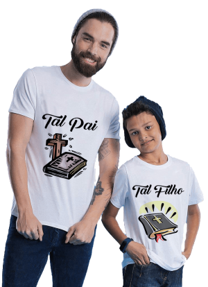 Kit Camiseta Pai e Filho Bíblia Dia dos  Pais  - mod 01SC
